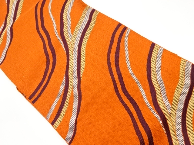 リサイクル　本場筑前博多曲線模様織出し名古屋帯